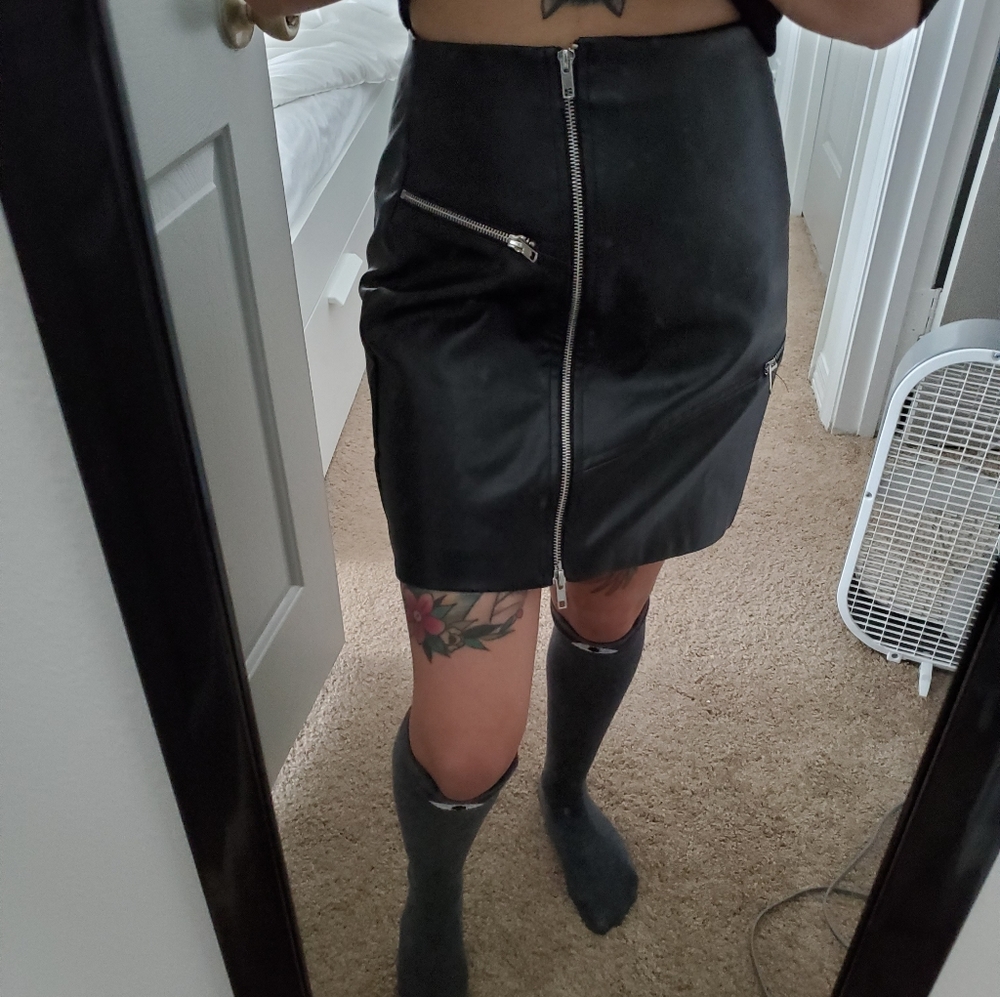 do + be vegan leather skirt